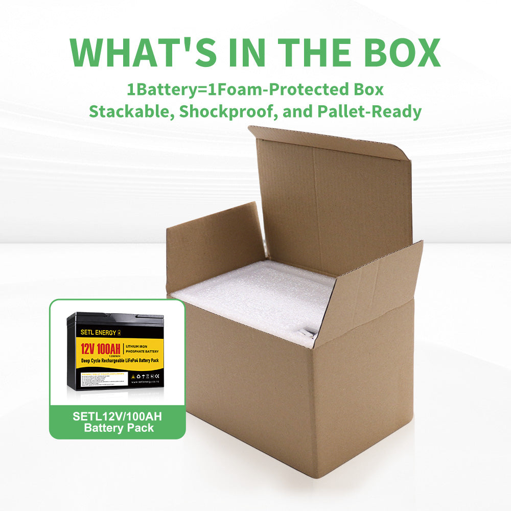 Lithium Phosphate Battery (LiFePo4) 12v 100Ah Bluetooth& Parallel Supported