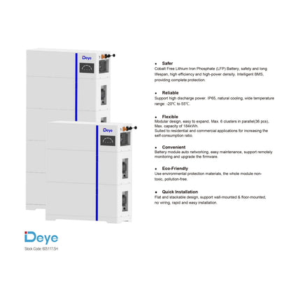 Deye ESS AI-W5.1-B 5.12kWh Low Voltage Storage Battery