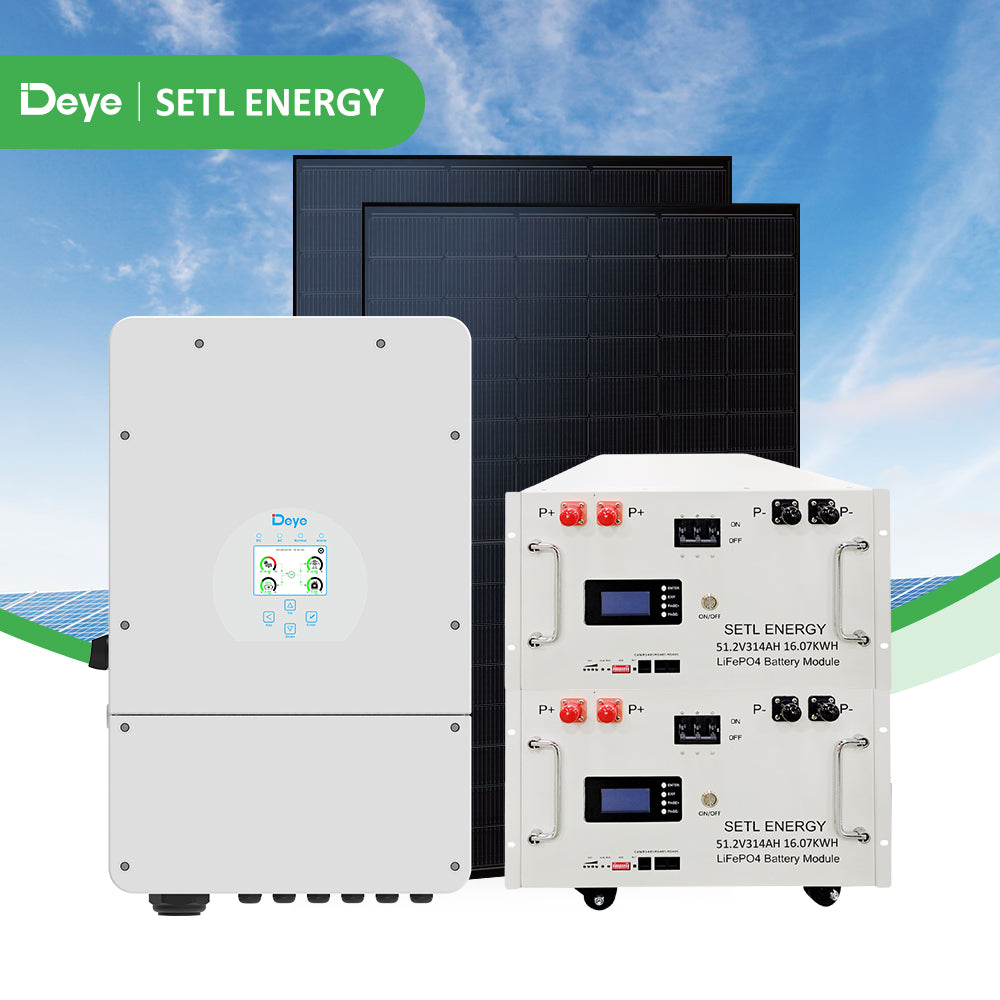 10920W Panel 10KW Hybrid Inverter 32KWH LiFePO4 Battery Kit (Large Home)