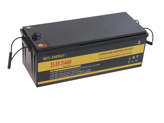 24V314Ah LiFeP Battery - IP67 Waterproof Smart Battery with CAN Communication