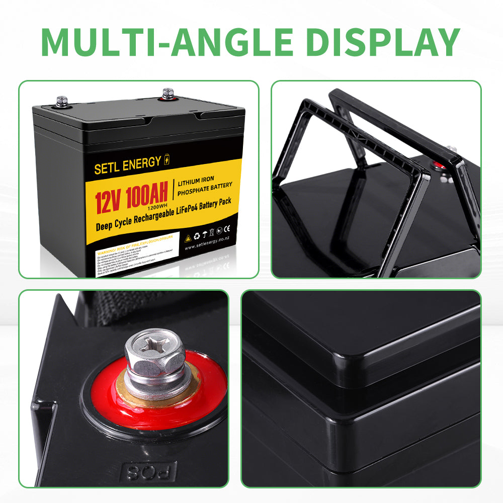 Lithium Phosphate Battery (LiFePo4) 12v 100Ah Bluetooth& Parallel Supported