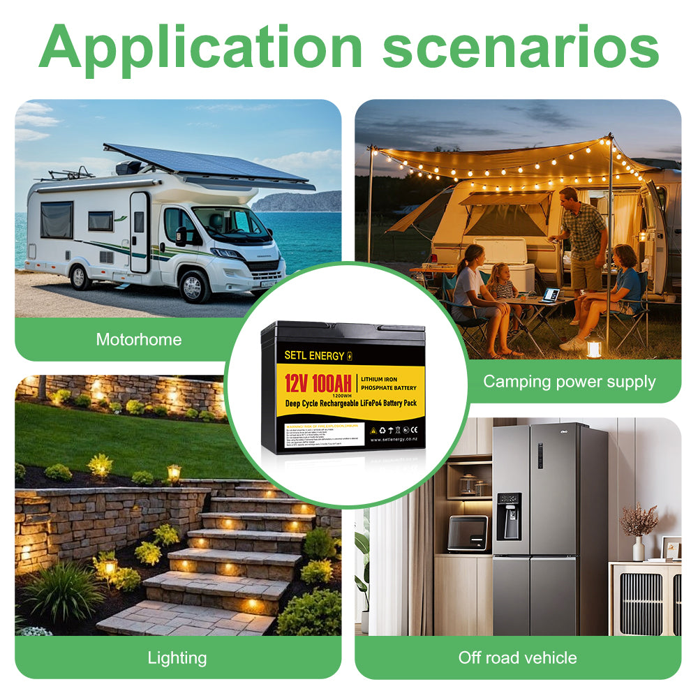 Lithium Phosphate Battery (LiFePo4) 12v 100Ah Bluetooth& Parallel Supported