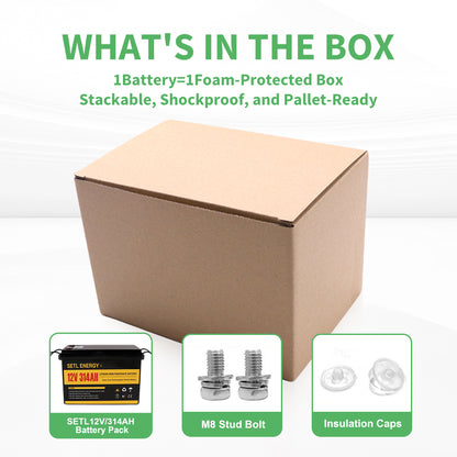 12v 300Ah 314Ah Battery Lithium Phosphate Battery (LiFePo4) BMS included Bluetooth