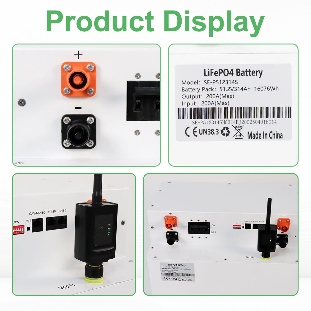 SETL ENERGY 48v Lithium battery (LiFePO4) 51.2v 314ah 16.07kwh Solar Storage System