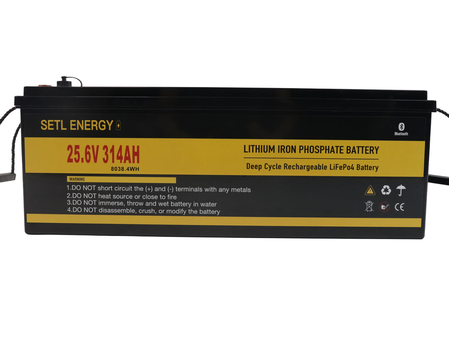 24V314Ah LiFeP Battery - IP67 Waterproof Smart Battery with CAN Communication